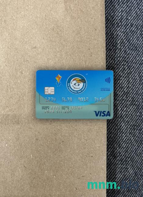 Greece Alpha bank visa card VERSION 2 wygląd fotograficzny skan PSD + zdjęcie